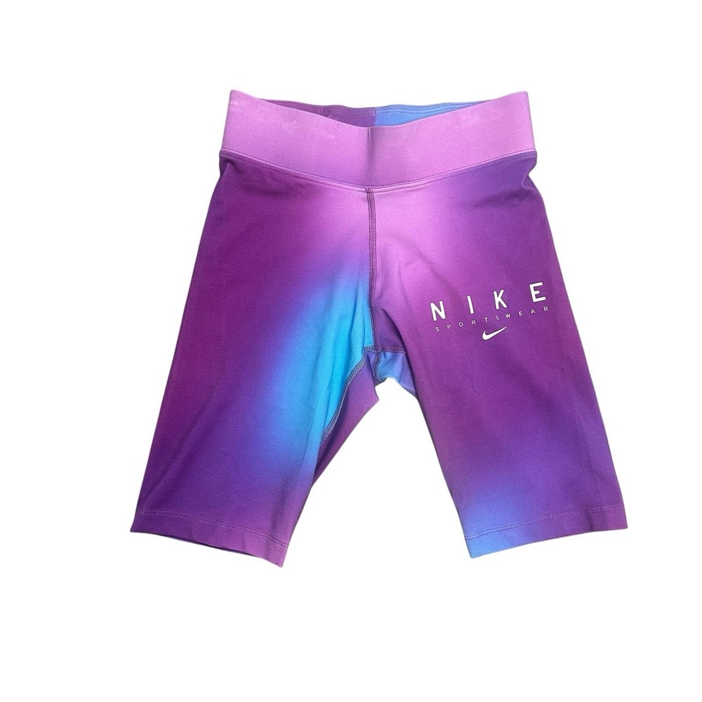 Nike Womens Biker Shorts FJ1743-416 Purple Lavender Ombre XS 10in Inseam